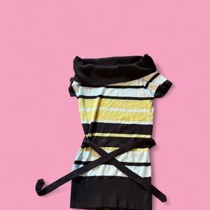Byer California Black and Yellow Striped Blouse